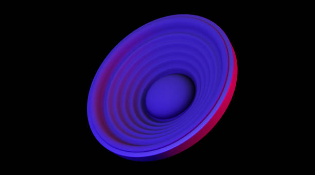 istock Close up loudspeaker with neon color 1405447217