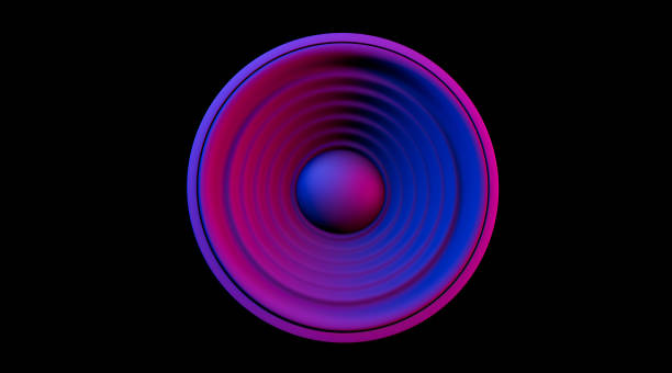 Close up loudspeaker with neon color