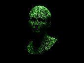Face Head Abstract Hologram Data Machine Concept Background Medical Research 3D