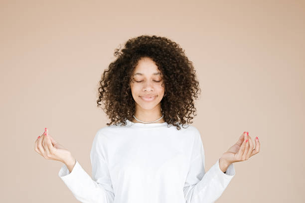 istock Satisfied woman makes okay gesture with both hands 1405451788