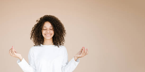 istock Satisfied woman makes okay gesture with both hands 1405451838
