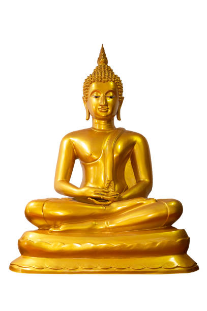 buddha-bild auf weißem hintergrund isolieren - buddha image stock-fotos und bilder