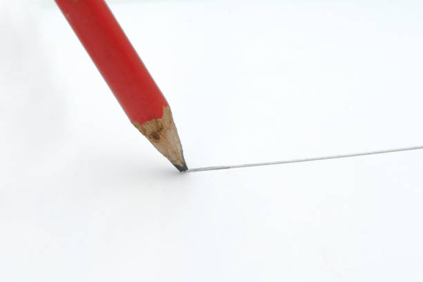 istock Close-up pencil draw a line isolated on the white background. 1405456258