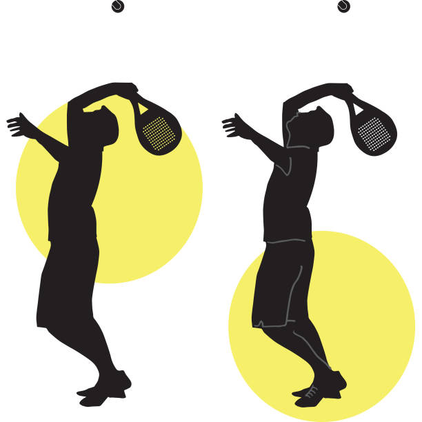 ilustrações de stock, clip art, desenhos animados e ícones de padel man - tennis court men racket