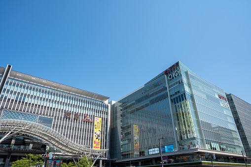 Hakata-ku, Fukuoka-shi, Japan May 21, 2022 Scenery of Hakata Station Building and Hakata Exit