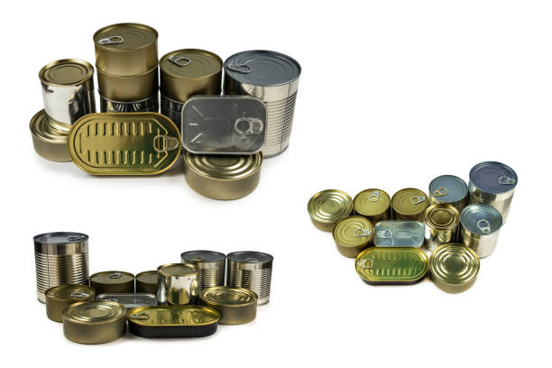 istock Mix of cans isolated on white background. 1405460868