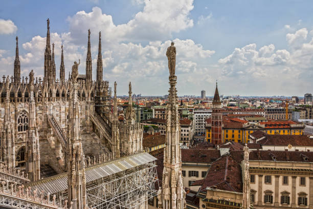 istock Milano panoramic view from Cathedral church (Milano Duomo), Italy 1405467282