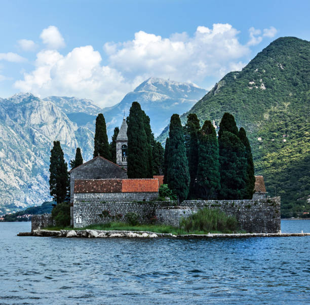 istock Seascape, Monastery on the island in Perast, Montenegro. 1405467483
