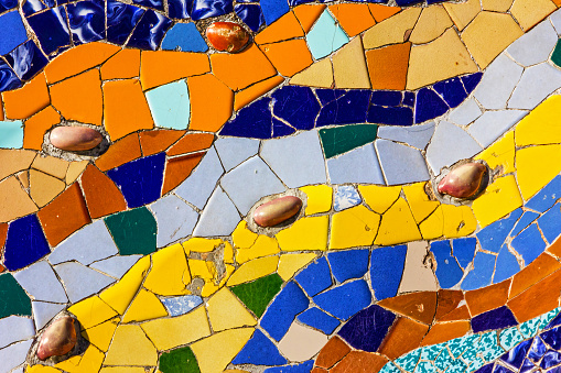 Mosaic ceramic tile, decoration