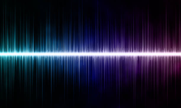 istock Digital sound wave blue with purple on black background 1405469642