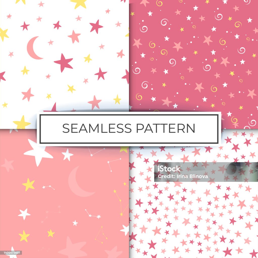 Pink Space Pattern Collection Of Star Pink Patterns Space Sky Design For Printing Stock ...