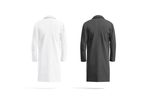 istock Blank black and white wool coat mockup, back view 1405475491
