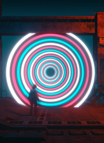 istock Man ready to enter metaverse or spiral portal 1405478539