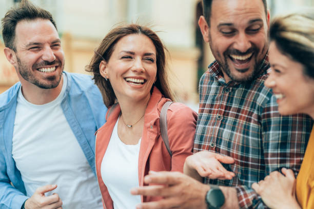 istock Friends having fun outdoors in the city 1405480127