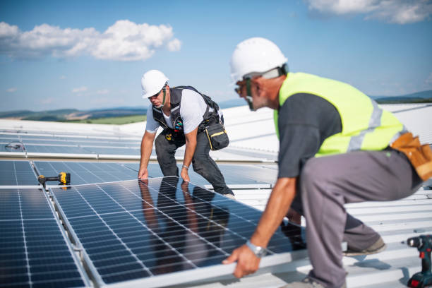istock Installation of solar panels on solar panel plant. 1405482357