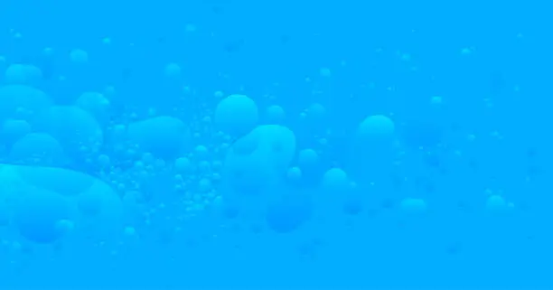 Vector illustration of Blue lava lamp abstract water bubbles background