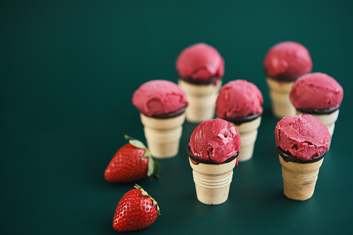 Strawberry Ice Cream in a Cone