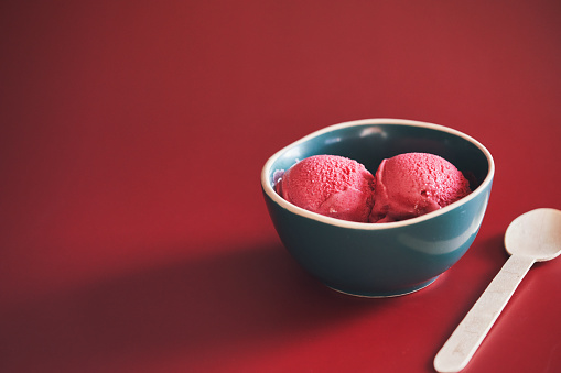 Strawberry Ice Cream Served in a Bowl
