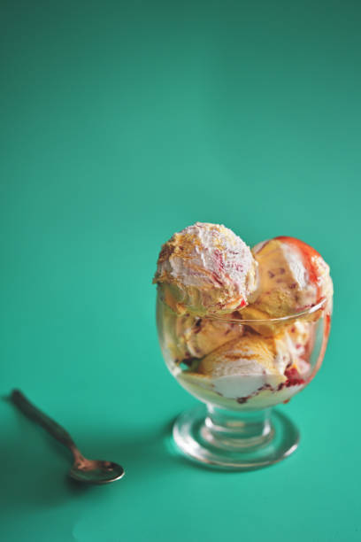 Vanilla Ice Cream with Strawberry Topping