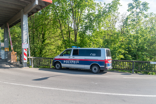 Mureck, Austria - June 1, 2022: Austrian police (polizei) car.