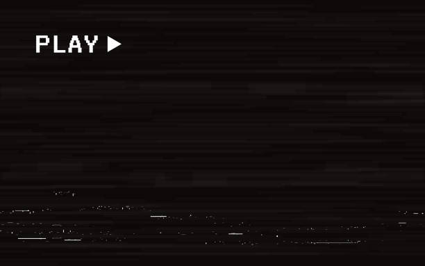 istock Glitch VHS template. Abstract retro distortions. Old noise texture with white lines. Bad video signal with stripes. Static videotape effect. Vector illustration 1405489506