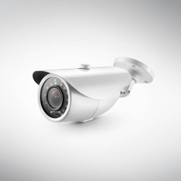 istock Three quarter view of varifocal surveillance camera, isolated on white 1405490128
