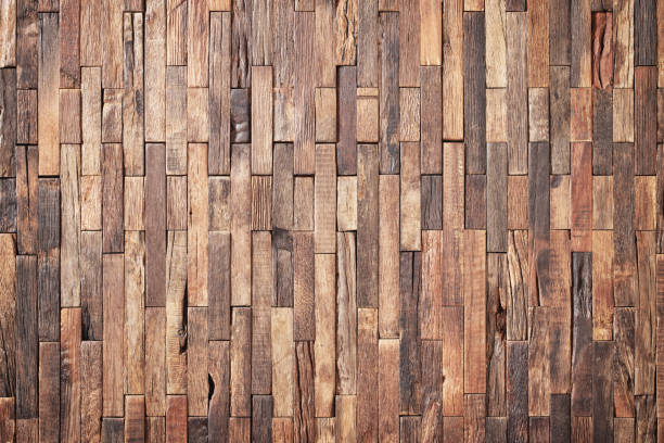 istock interior wooden wall background, wood texture mosaic boards 1405492907