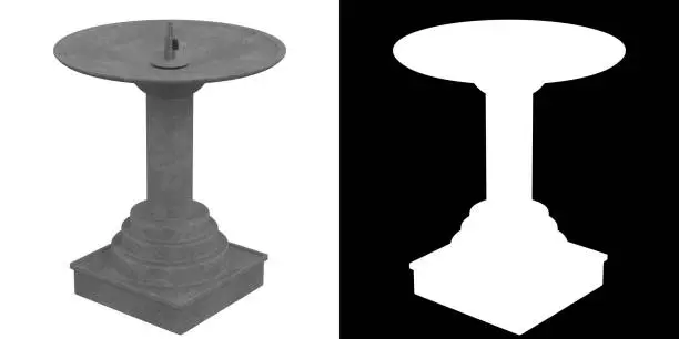 3D rendering illustration of a stone fountain