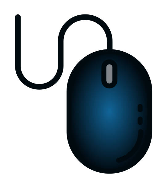 istock The illustration of the dark blue computer mouse, a hand-held pointing device. Vector, cartoon. 1405494067