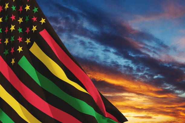 istock Alternative Juneteenth Flag with sunrise or sunset. Since 1865. Design of Banner. 1405494130