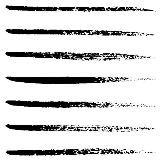 istock Black ink vector brush strokes set. Vector paintbrush set of illustrations. Dirty grunge artistic hand drawn ink texture banners and design elements isolated on white background. 1405495197