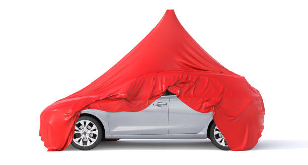 istock Car under cloth on a white background. 3d illustration 1405495336