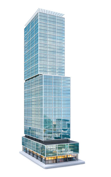 istock Realistic skyscraper building isolated on white background. 3d illustration 1405495437