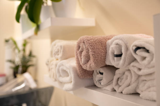 istock Towels in wellness center 1405495479