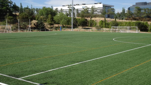 istock Footbal greenyard small with grass 1405500637