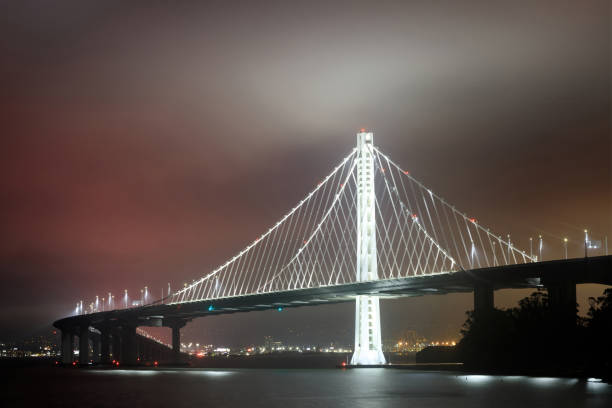 San Francisco-Oakland Bay Bridge Eastern Span in the Fog via Treasure Island.