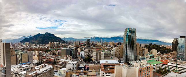 Cloudy day with the mountain in the background in Santiago, Chile