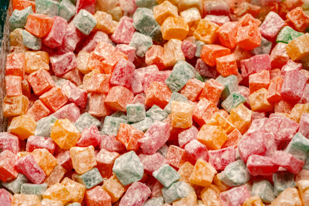 istock Traditional turkish sweets rahat lokum for sale 1405519230