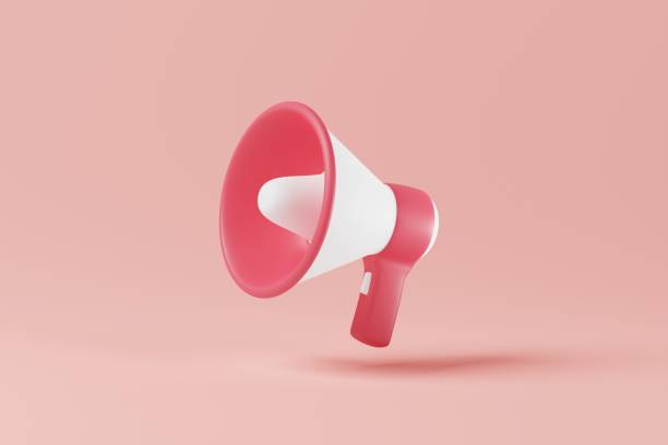 istock Megaphone on pink background. Information announcement concept. 3d rendering 1405520578