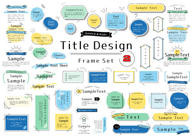 titel-design-rahmen-set - schlagzeile stock-grafiken, -clipart, -cartoons und -symbole