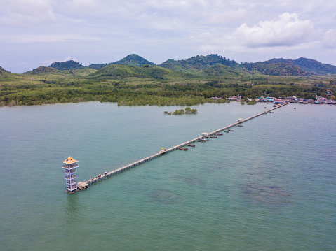 long bridge and tower at Libong island Trang province,bridge