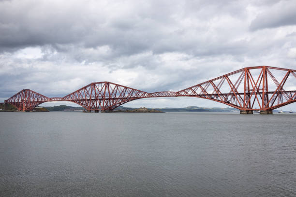 The historic Forth Rail Bridge over the Firth of Forth near Edinburgh, Scotland.