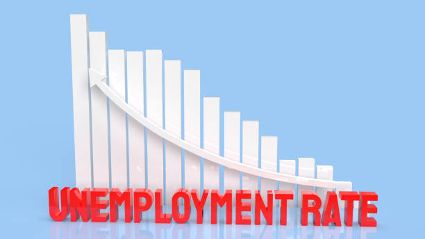 istock The red  unemployment rate and business chat on white background  3d rendering 1405533158
