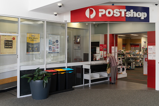Sydney, Australia, May 11, 2021- Australia Post Office Shop, St Ives Shopping Centre,  NSW