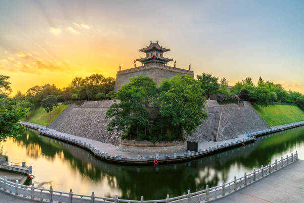 istock Ancient City Wall Ruins Park in Xi'an, China 1405535100