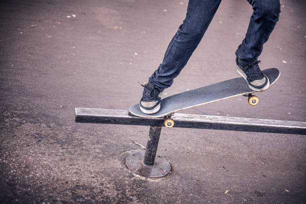 istock Person skateboarding on railing 1405538342