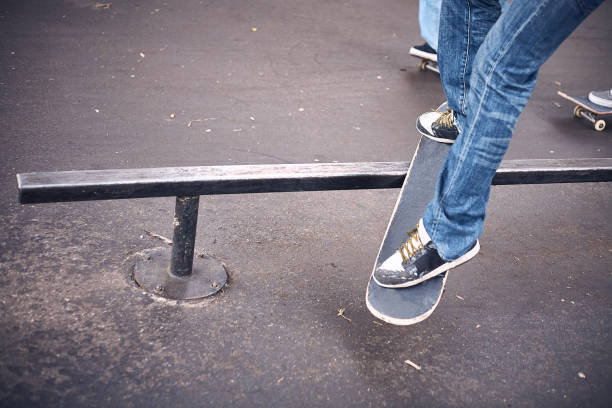 istock Person skateboarding on railing 1405538344
