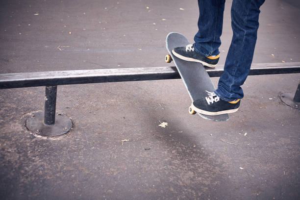 istock Person skateboarding on railing 1405538345