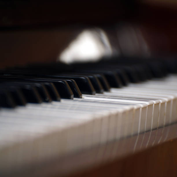 istock View of black and white Piano keyboard 1405538530