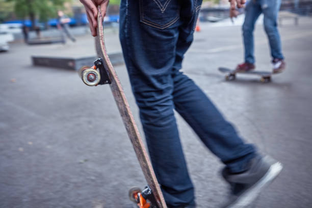 istock View of two skateboarders' legs 1405539059